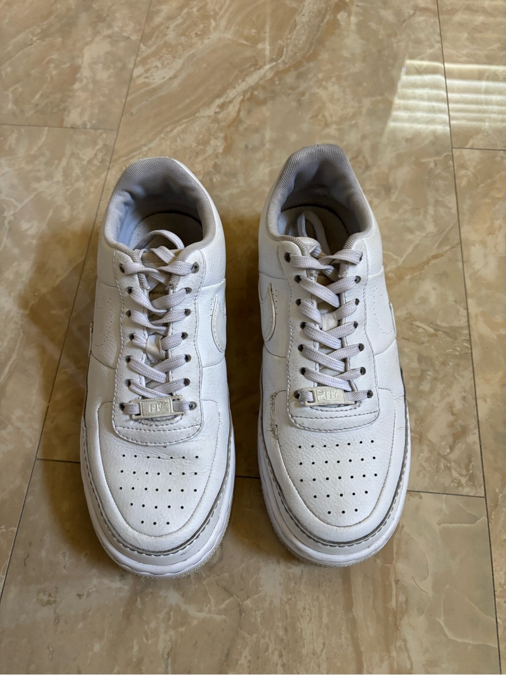 Classic Women’s Nike Air Force 1 White Leather Sneakers